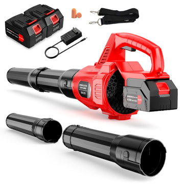 Tanbaby Leaf Blower Cordless, High-Velocity 580CFM Electric Blower, with 2 x 4.0Ah Battery, 1 x Adjustable Shoulder Strap, Handheld Blower for Patio, Garage