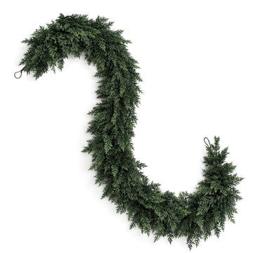 Yannovus 6ft Christmas Garland, Real Touch Artificial Cebar Garland for Fireplace Mantle, Staircase, Christmas Home Decorations