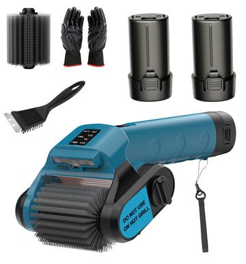 Yankucat Electric Grill Brush for Outdoor Grill - Cordless Rechargeable BBQ Cleaner with 304 Stainless Steel, 4000mAh Power Rotary Grill Cleaning Brush for Gas Charcoal Grates