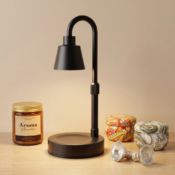 Fimilo Candle Warmer Lamp with 7oz Candle, Adjustable Height Warmer for Jar Candles, with 2 Bulbs, Home Decor Gifts for Bedroom Living Room