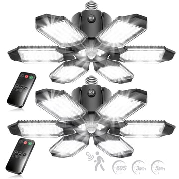 Yannovus Motion Sensor Garage Light, 20000LM 200W Garage Lights Ceiling Led Motion Activated,Motion Light Indoor with Dusk to Dawn, E26/E27 Screw in Shop Light for Basement Barn Attic Warehouse
