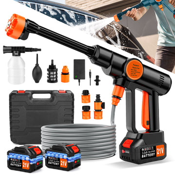Tanbaby Cordless Pressure Washer, 970PSI Electric Power Washers, Water Pressure Machine with 6-in-1 Nozzle, 2.4GPM ,17FT Hose, for Cars Patio Floor