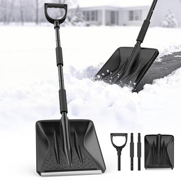 Snow Shovel, Upgrade Emergency Snow Shovels for Driveway with Aluminum Handle, Winter Ice Removal for Driveway Sidewalk Patio
