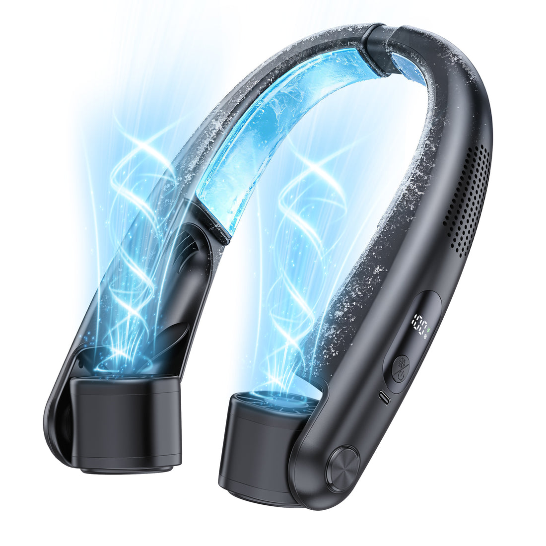 Fimilo Portable Neck Fan, 5-Speed Adjustable Airflow Direction, 6000mAh Rechargeable, Wearable Personal Air Cooler, Neck Air Conditioner, Summer Gifts for Dad Men Women Mom