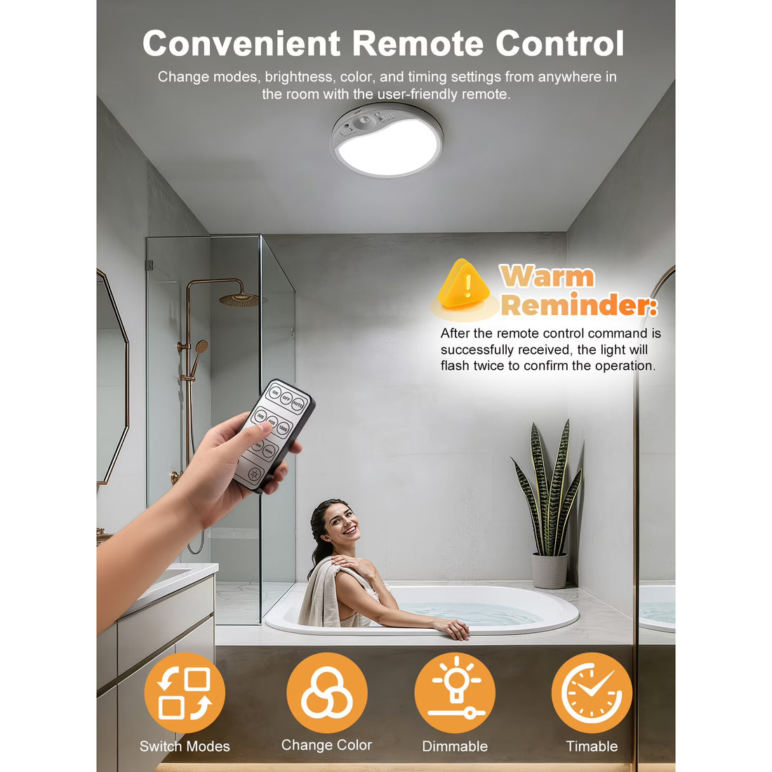 Yannovus 8000mAh Motion Sensor Ceiling Light Indoor with Remote, 3-Color Magnetic Battery Operated Lights, 7'' Super Slim Ceiling Light Adjustable Motion Timer 30s/60s/120s for Closet Shower