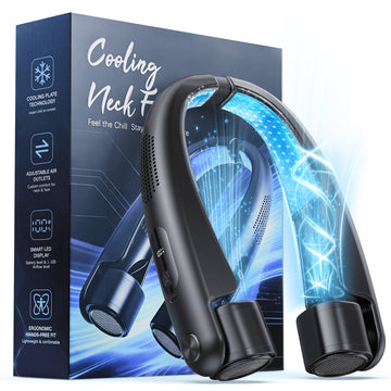 Fimilo Portable Neck Fan, 5-Speed Adjustable Airflow Direction, 6000mAh Rechargeable, Wearable Personal Air Cooler, Neck Air Conditioner, Summer Gifts for Dad Men Women Mom